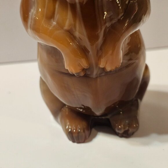 Vintage1960's Imperial Glass Caramel Slag Glass Woodchuck Gopher Figurine - Picture 7 of 8
